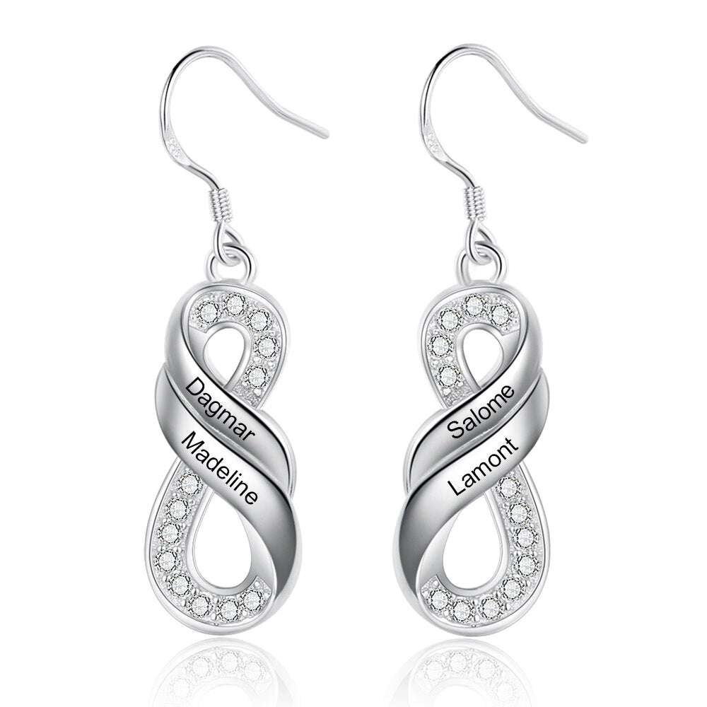 Personalisierte Edelstahl Ohrringe "Infinito bello amore no.128" - PITANI