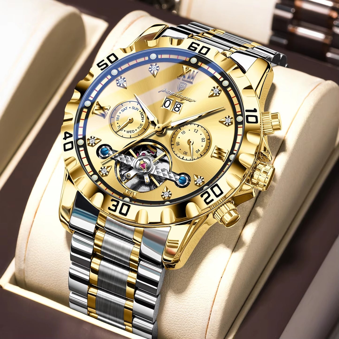 Außergewöhnliche Edelstahl Automatik Armbanduhr "Data automatica no.4158" - PITANI