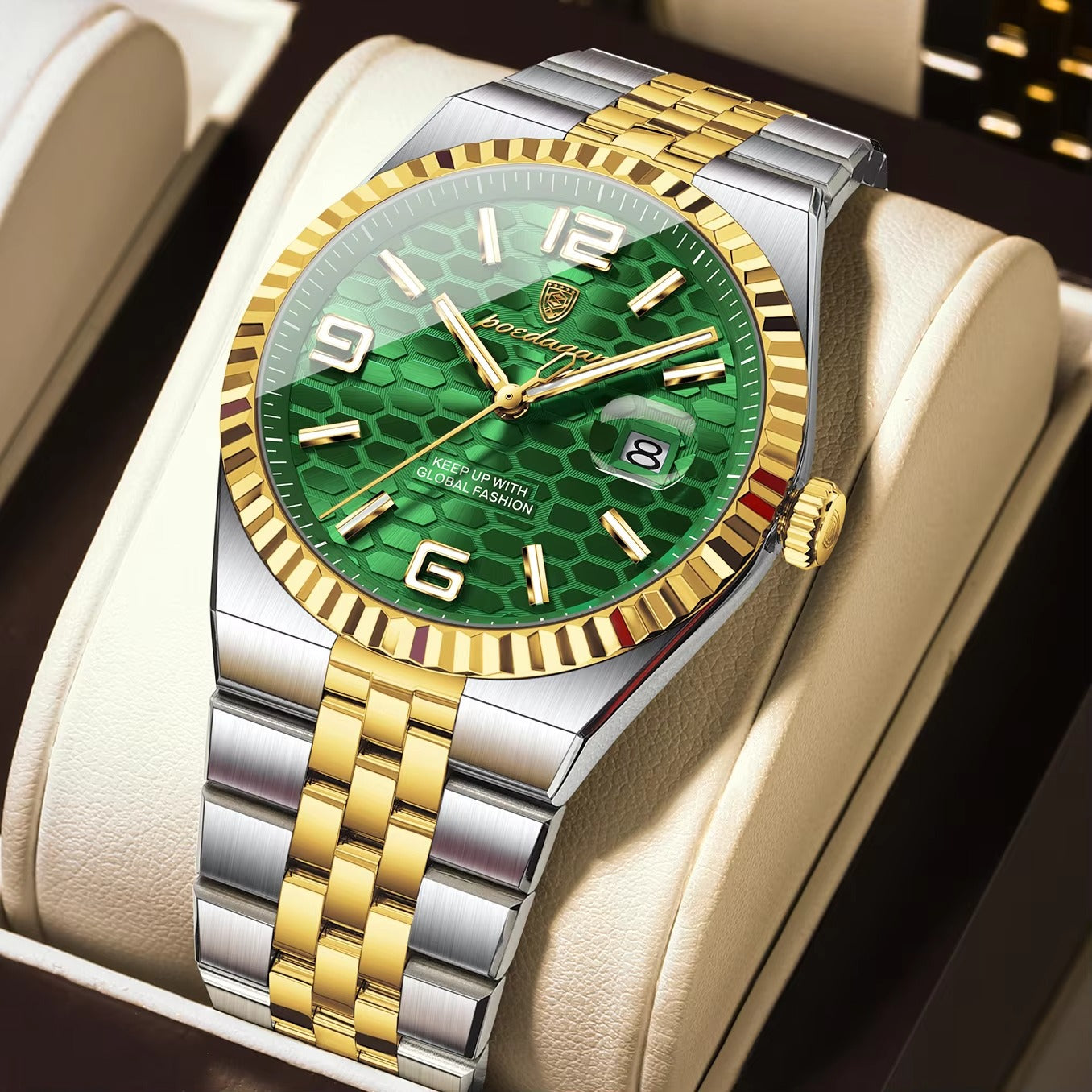 Edelstahl Armbanduhr "Impermeabile no.4160" mit Wabenförmigem Ziffernblatt - PITANI