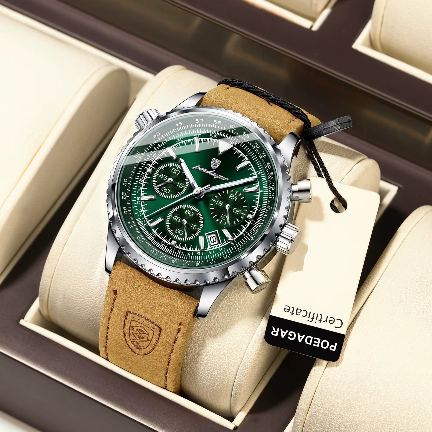 Zeitlose trendige Armbanduhr "Cronografo in pelle no.4157" - PITANI