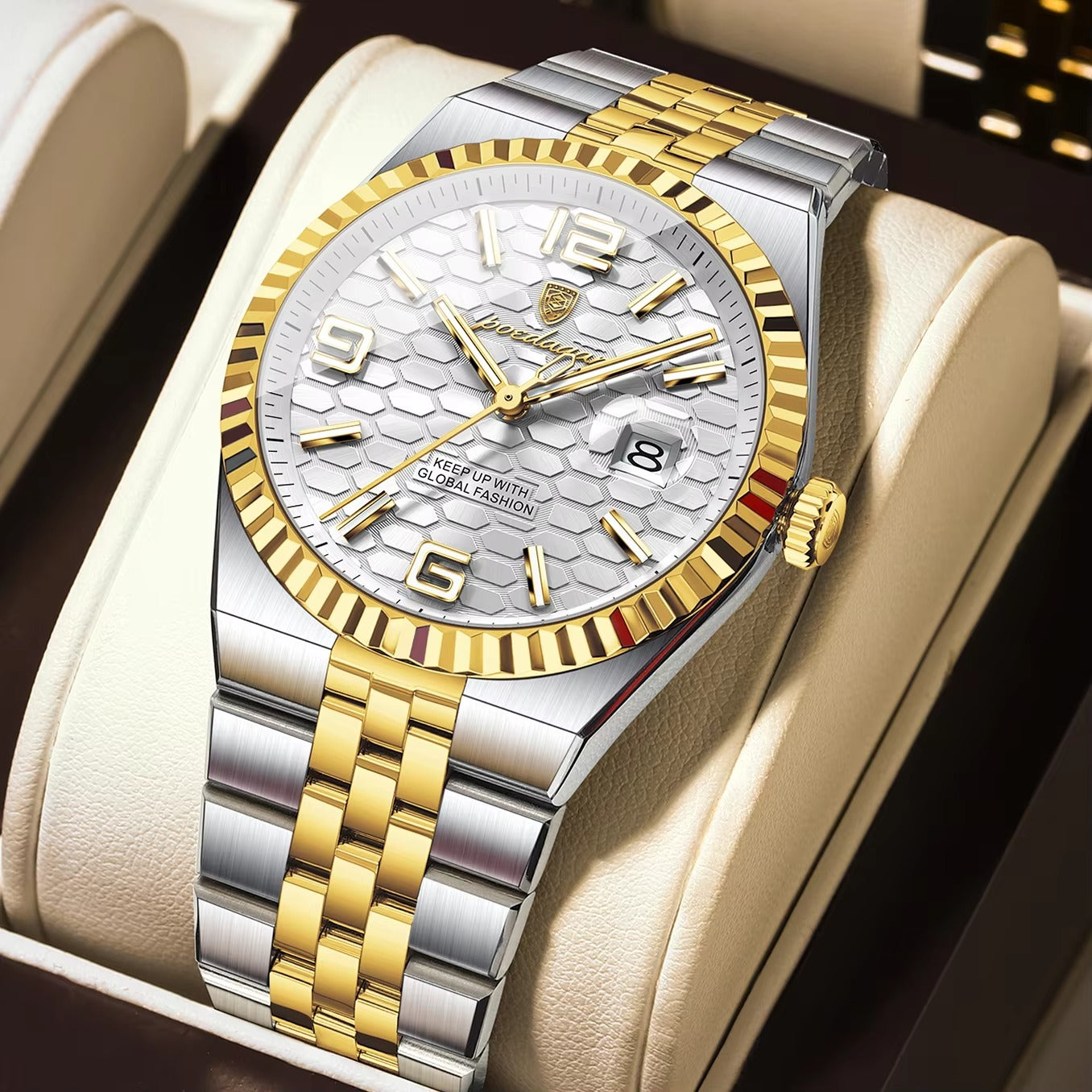 Edelstahl Armbanduhr "Impermeabile no.4160" mit Wabenförmigem Ziffernblatt - PITANI