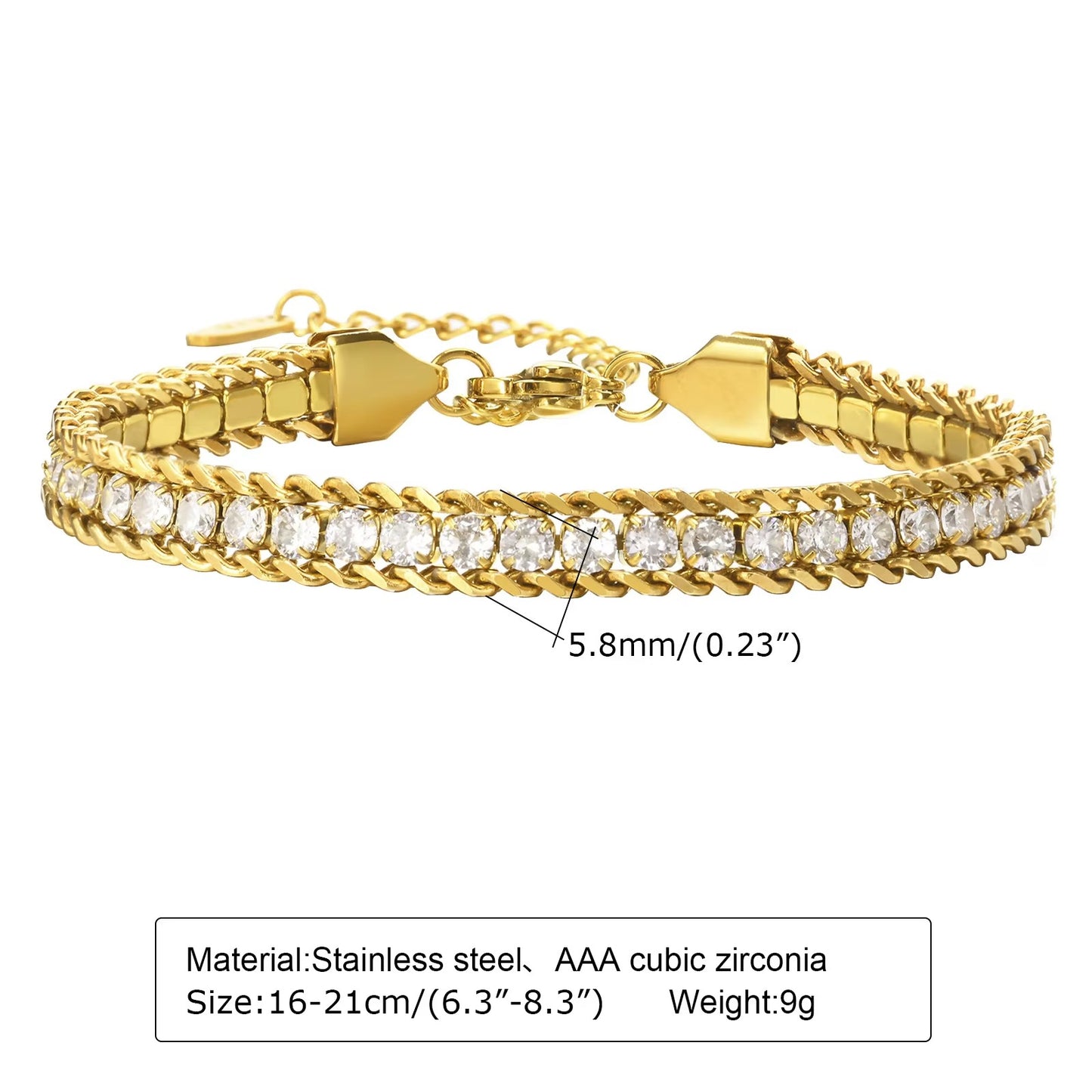 Edelstahl Glitzer Armband "Catena cubana con perline a sfera no.5333" - PITANI