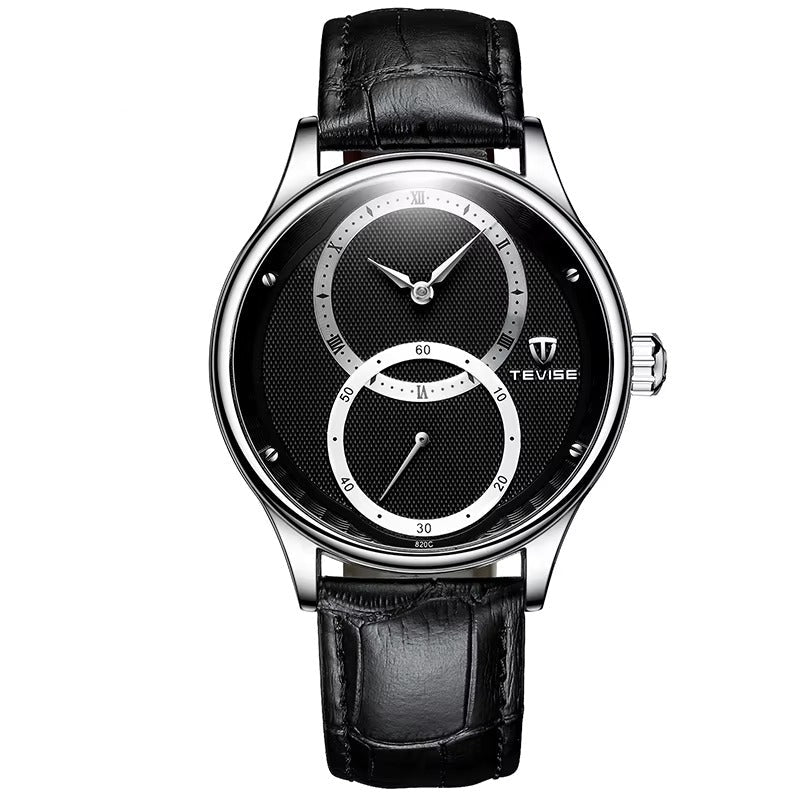Kreisförmige Zeiger Leder Automatik Armbanduhr "Puntatore circolare Scratch no.4167" - PITANI