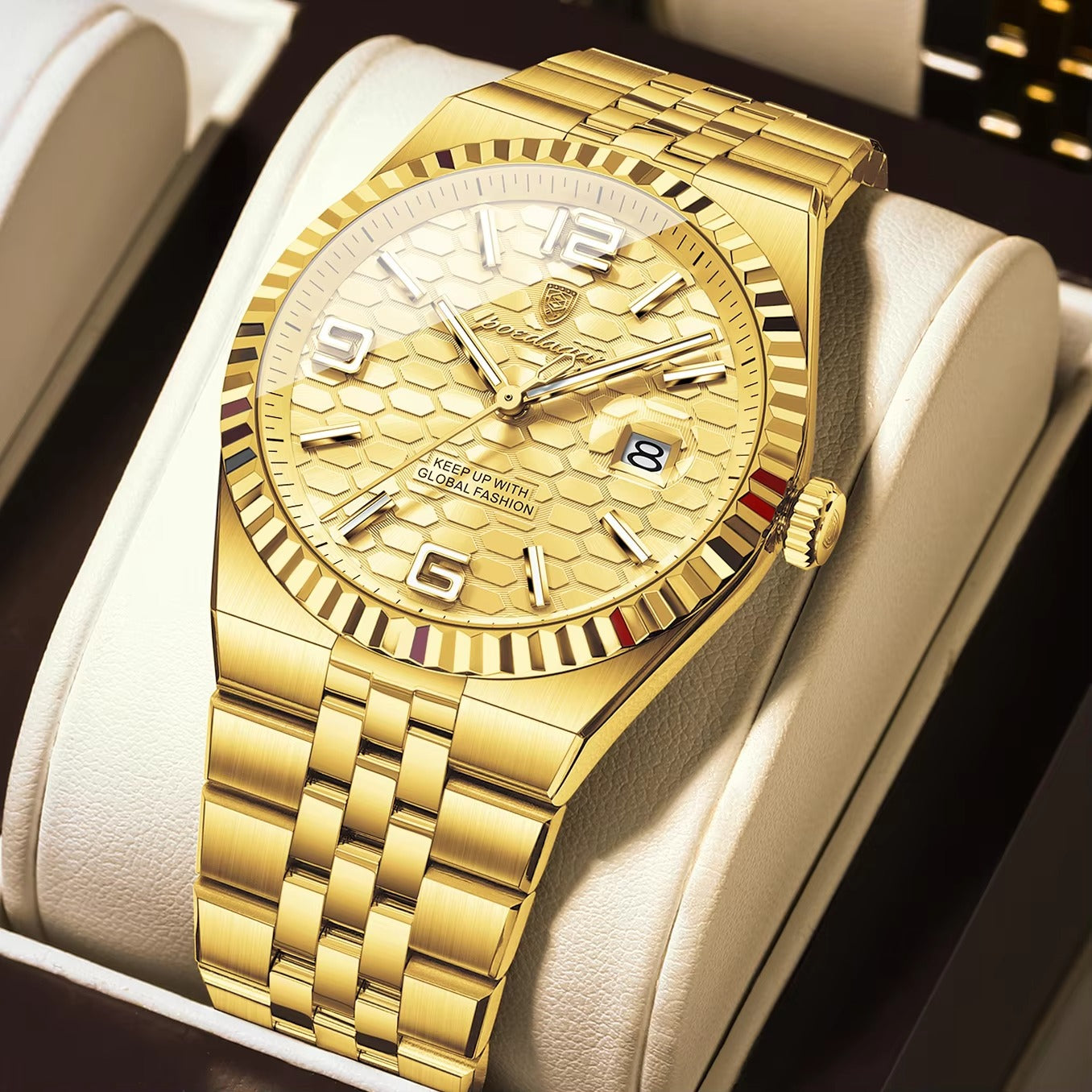 Edelstahl Armbanduhr "Impermeabile no.4160" mit Wabenförmigem Ziffernblatt - PITANI