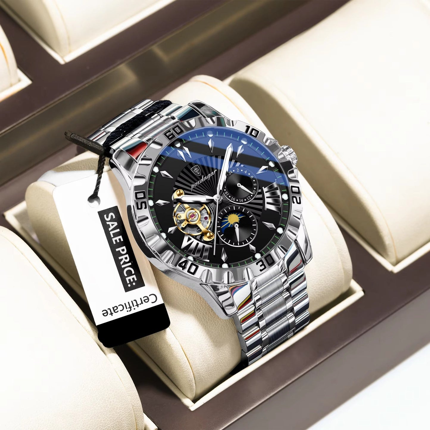 Edelstahl Automatik Armbanduhr "Tourbillon meccanico automatico no.4181" - PITANI