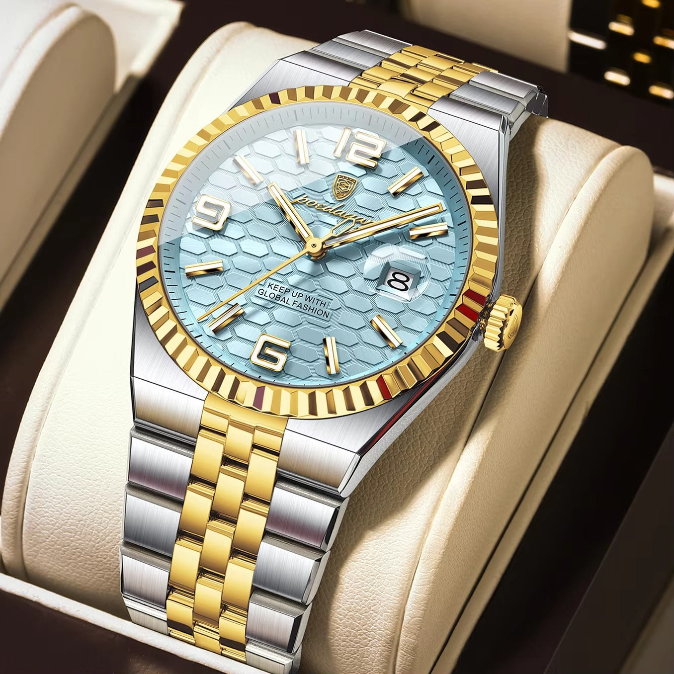 Edelstahl Armbanduhr "Impermeabile no.4160" mit Wabenförmigem Ziffernblatt - PITANI