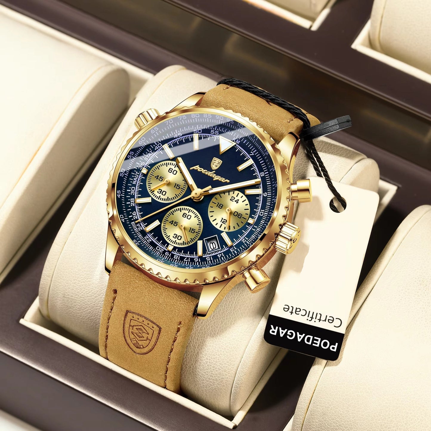 Zeitlose trendige Armbanduhr "Cronografo in pelle no.4157" - PITANI