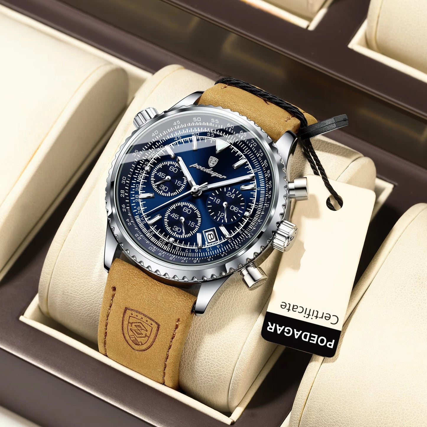 Zeitlose trendige Armbanduhr "Cronografo in pelle no.4157" - PITANI