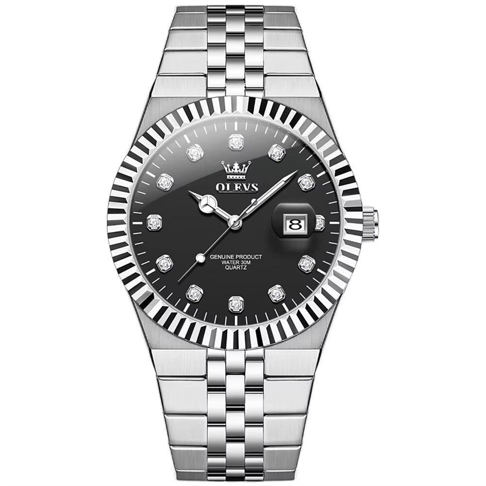 Edelstahl Armbanduhr mit Diamantenoptik im Zifferblatt "Quadrante di diamanti no.5244“ - PITANI