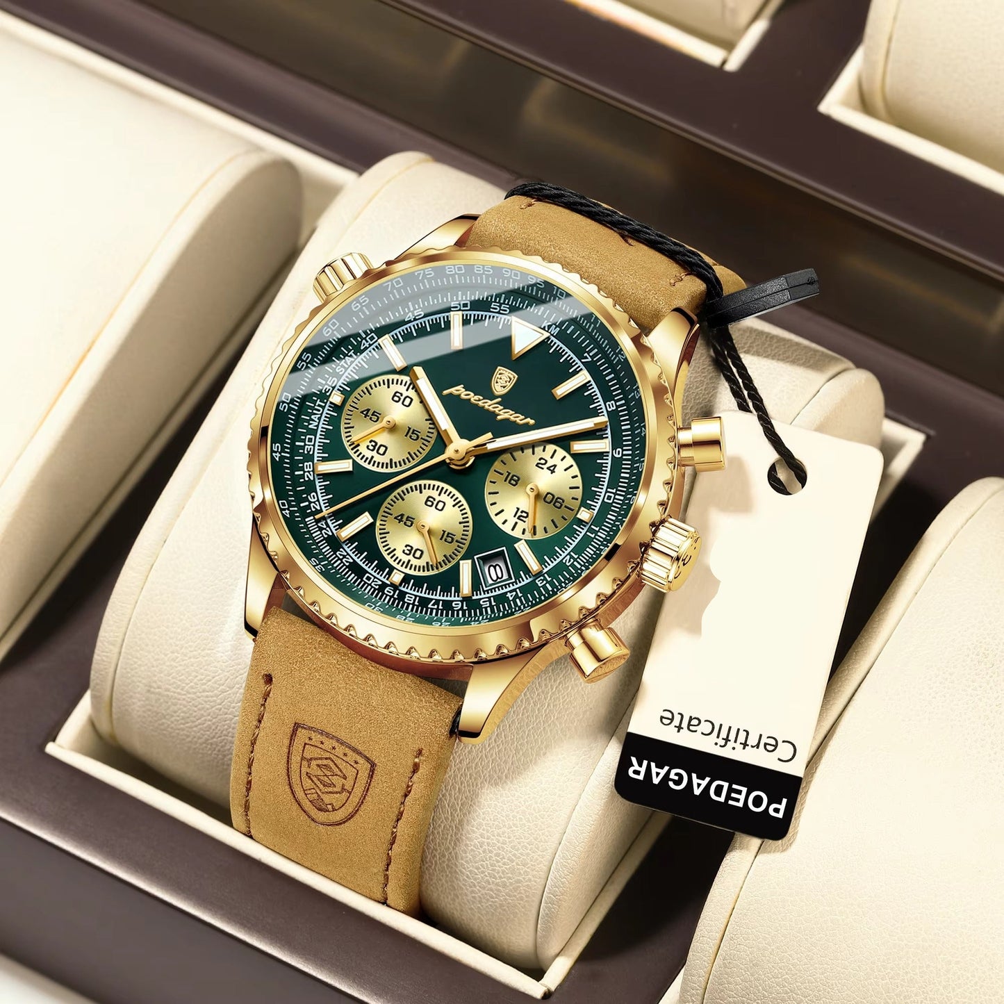 Zeitlose trendige Armbanduhr "Cronografo in pelle no.4157" - PITANI