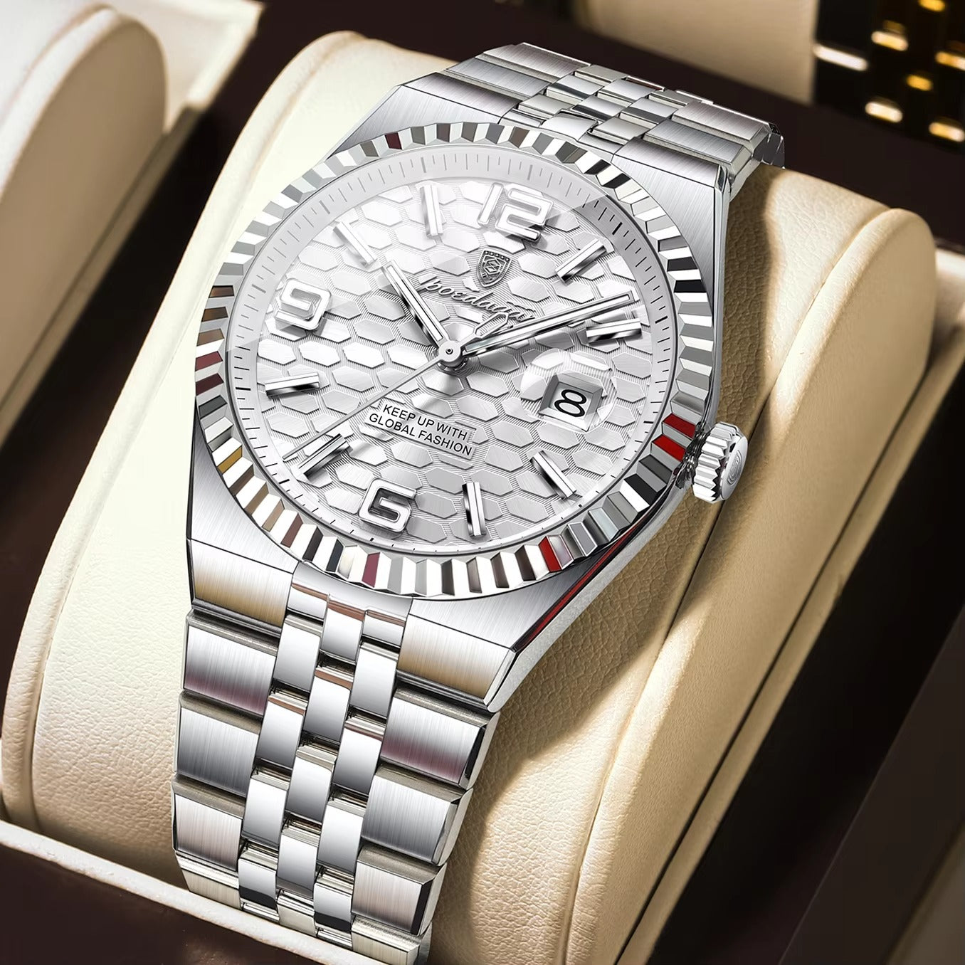 Edelstahl Armbanduhr "Impermeabile no.4160" mit Wabenförmigem Ziffernblatt - PITANI