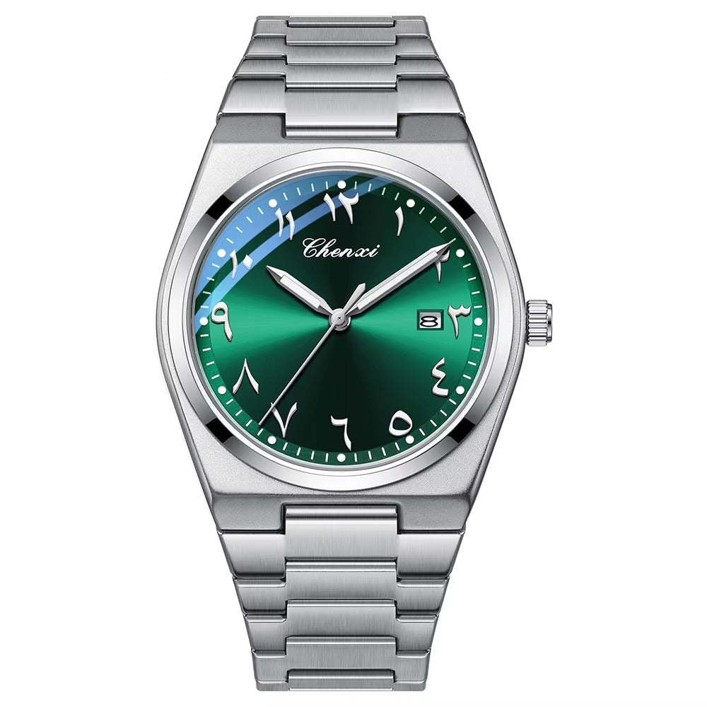 Edelstahl Armbanduhr mit arabischen Zahlen "Orologi luminosi da uomo no.4170" - PITANI