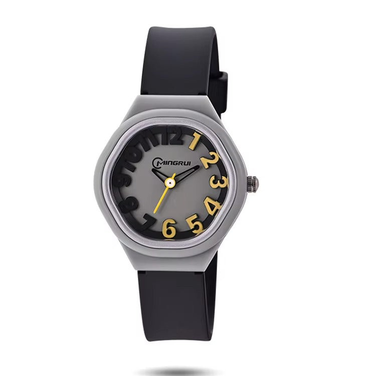 Silikon Armbanduhr in ungewöhnlicher Form & verrückten Zahlen "Orologio digitale di grandi dimensioni no.4185" - PITANI