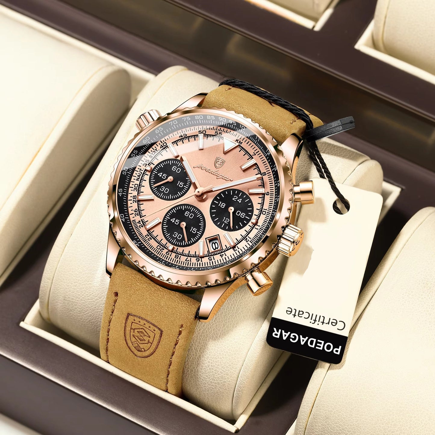 Zeitlose trendige Armbanduhr "Cronografo in pelle no.4157" - PITANI