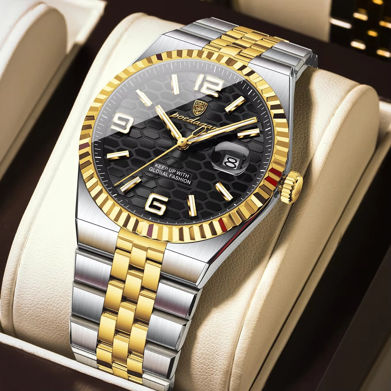 Edelstahl Armbanduhr "Impermeabile no.4160" mit Wabenförmigem Ziffernblatt - PITANI