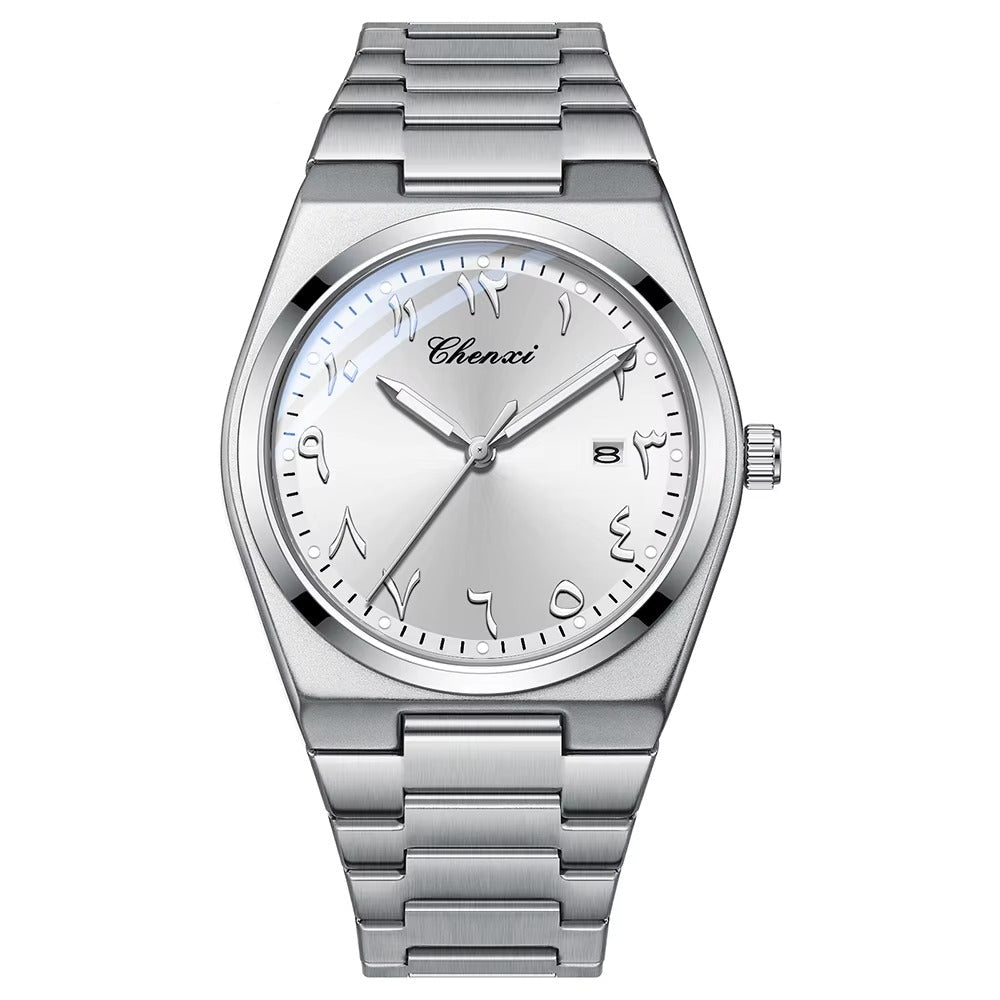 Edelstahl Armbanduhr mit arabischen Zahlen "Orologi luminosi da uomo no.4170" - PITANI