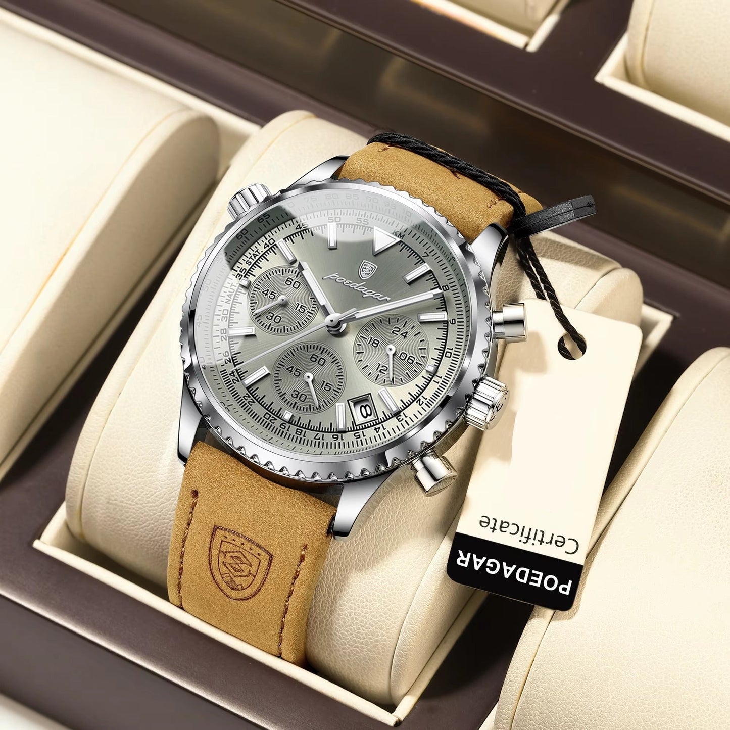 Zeitlose trendige Armbanduhr "Cronografo in pelle no.4157" - PITANI