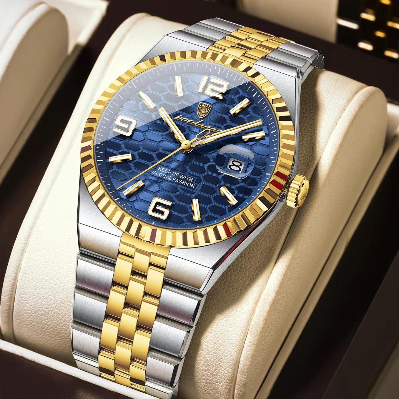 Edelstahl Armbanduhr "Impermeabile no.4160" mit Wabenförmigem Ziffernblatt - PITANI
