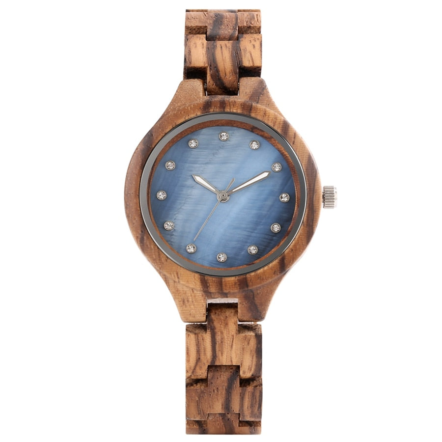 Holz Armbanduhr "Quarzo Strass no.790" - PITANI