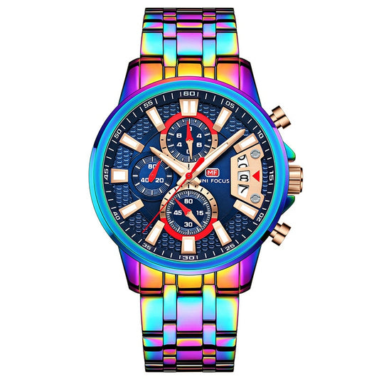 Regenbogen Edelstahl Armbanduhr "Colore Arcobaleno no.384" - PITANI