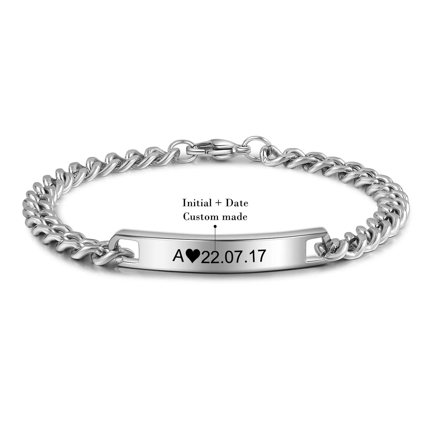 Personalisiertes Edelstahl Armband "Bracciale Per Coppia no.182" - PITANI
