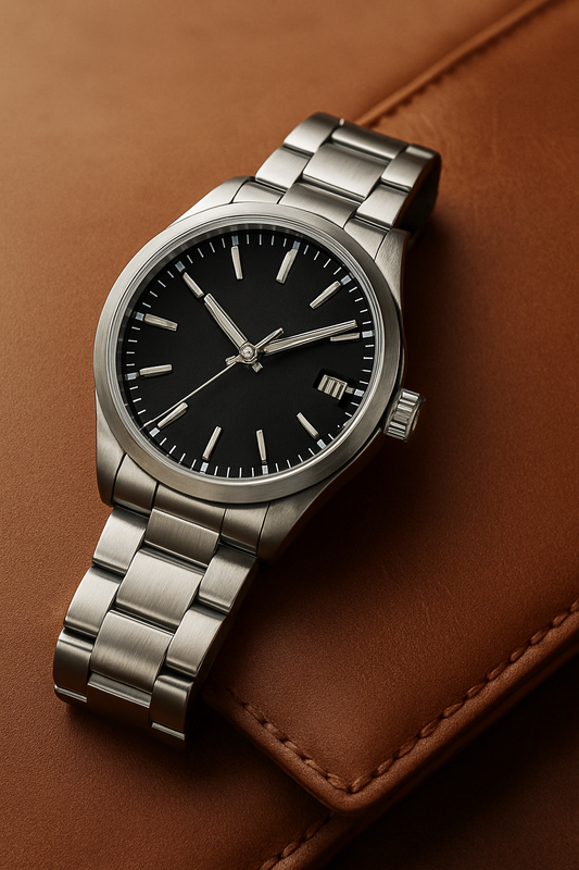 herrenuhr-edelstahl-schwarz-lederunterlage-pitani.jpg