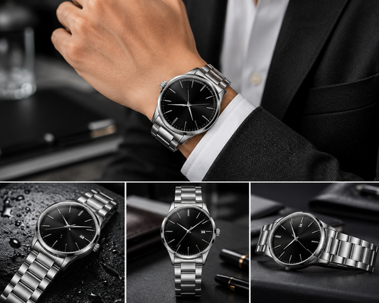herren-armbanduhr-edelstahl-quarz-wasserdicht-business-silber-schwarz