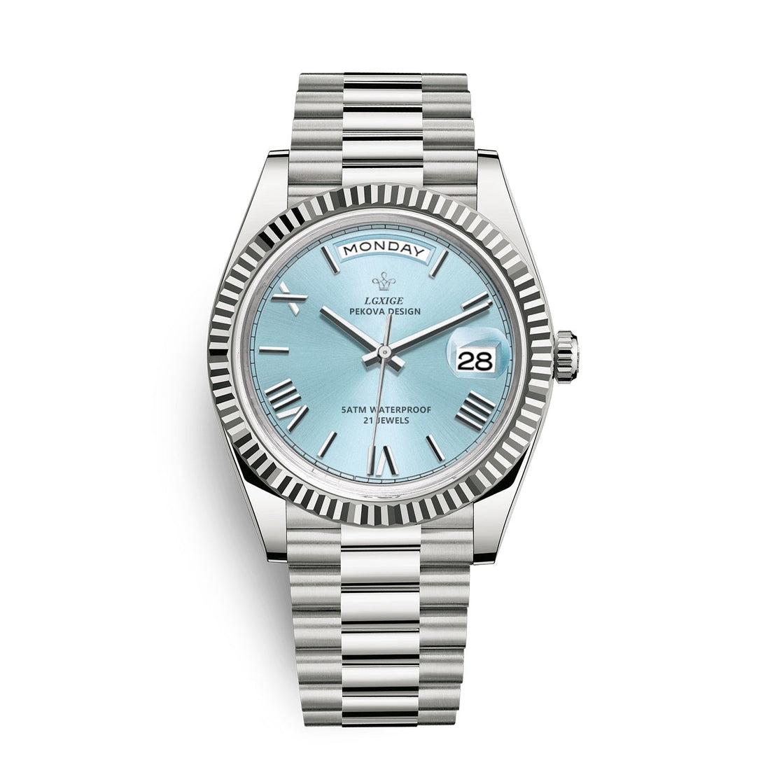 „Hochwertige Armbanduhr mit Edelstahlarmband und türkisen Zifferblatt – stilvolle Uhr unter 100 €, empfohlen im PITANI Uhrenblog
