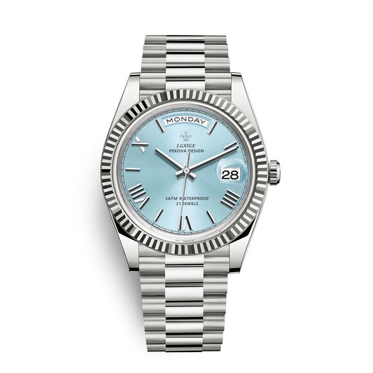 „Hochwertige Armbanduhr mit Edelstahlarmband und türkisen Zifferblatt – stilvolle Uhr unter 100 €, empfohlen im PITANI Uhrenblog