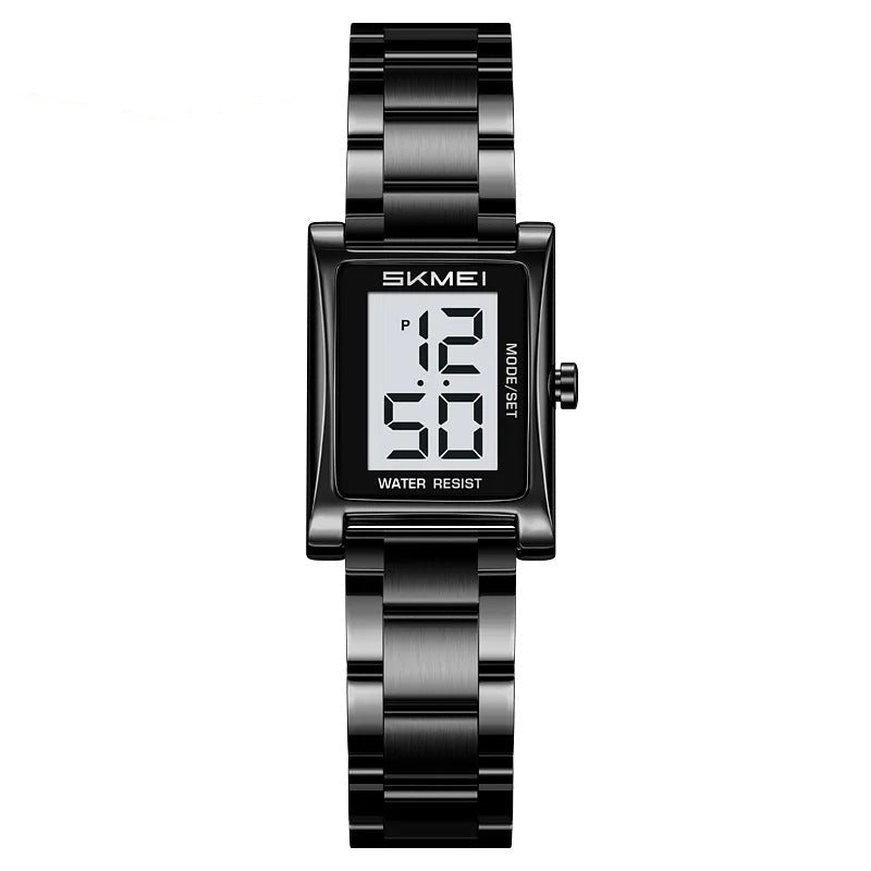 Rechteckige Digitale Edelstahl Armbanduhr "Rettangolare retrò no.3243“ - PITANI