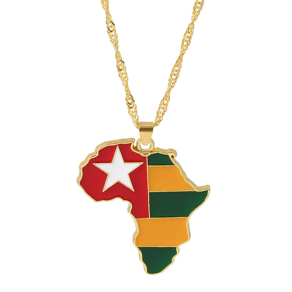 Afrika Edelstahl Halskette "Paese Della Afrika no.568" - PITANI