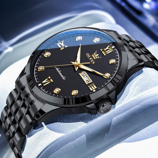 Edelstahl Automatik Armbanduhr mit Diamantenoptik im Zifferblatt "Automatico di lusso no.5197" - PITANI