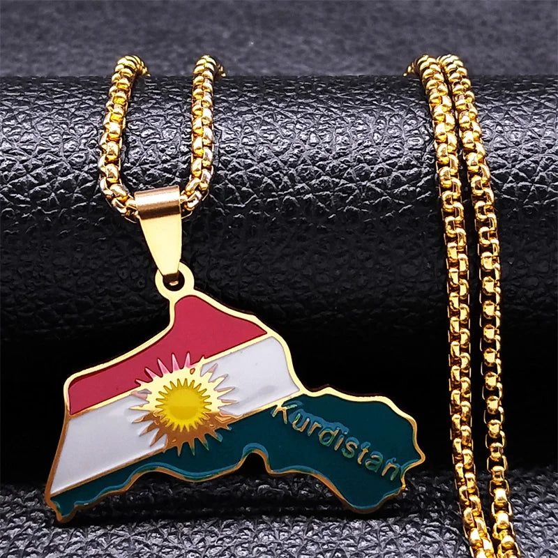Edelstahl Halskette "Mappa Del Kurdistan" - PITANI