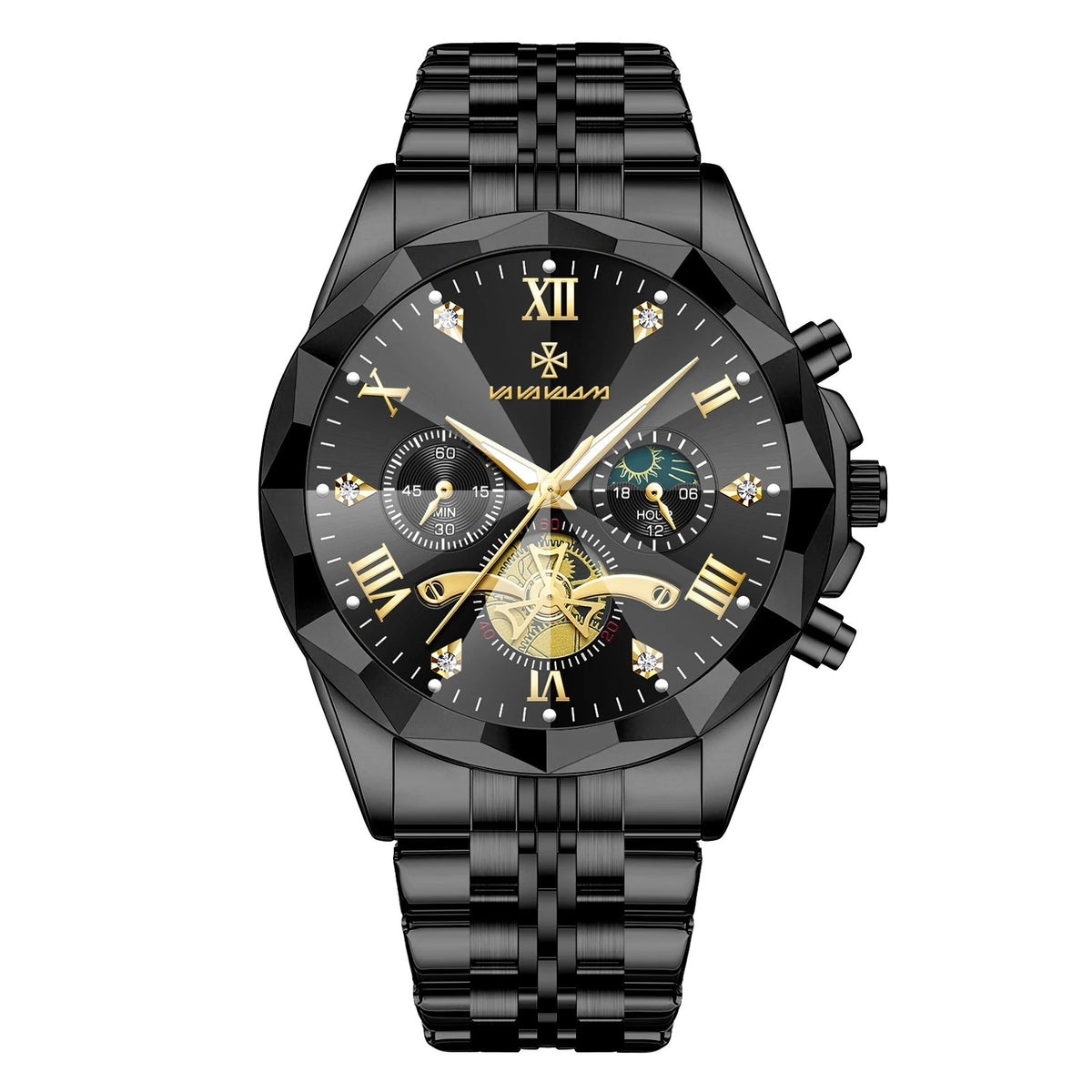 Herren Quarzuhr mit Rauten-Zifferblatt – Quadratische Bicolor-Edelstahluhr/Armbanduhr no. 5316 - PITANI