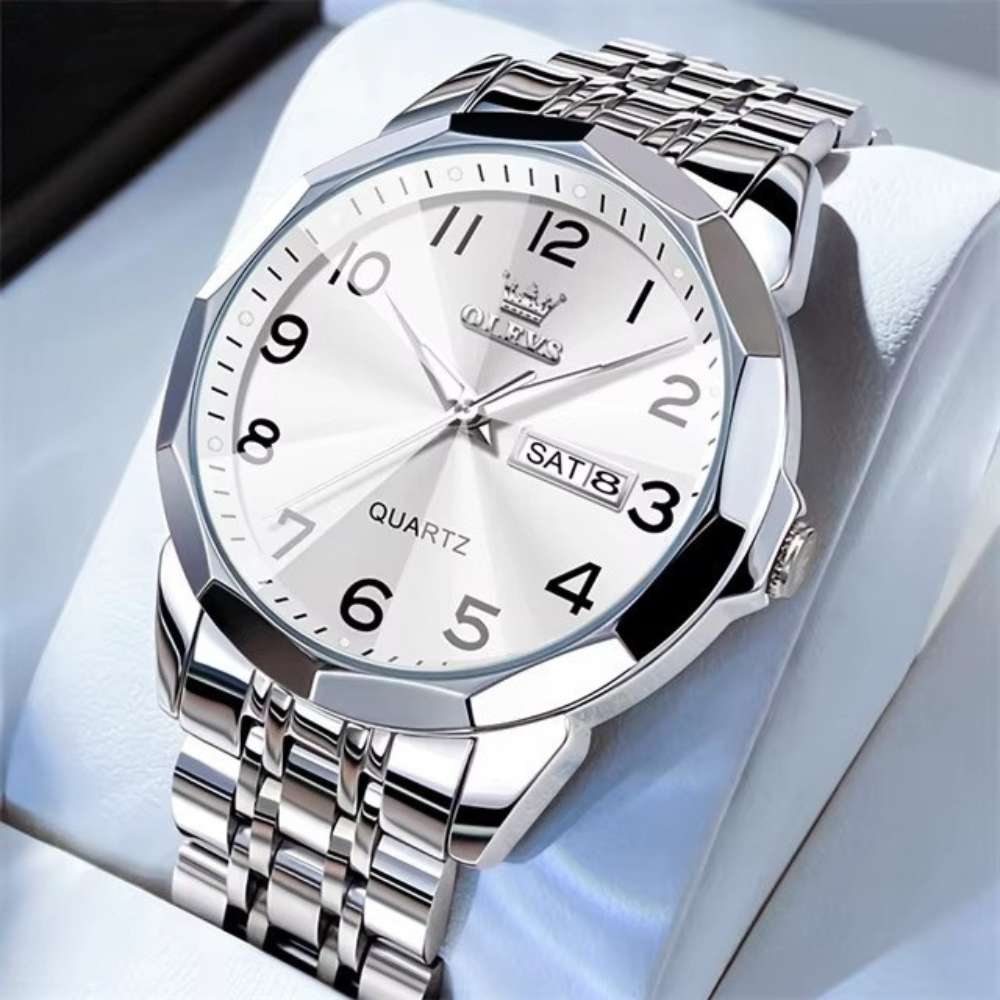 Elegante Edelstahl Armbanduhr mit rundem Gehäuse "Quadrante digitale semplice no.5194" - PITANI