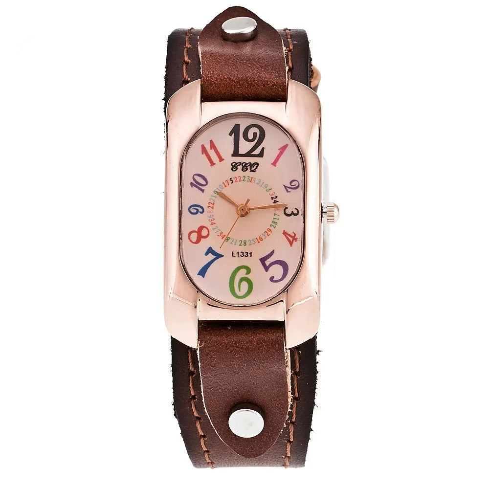 Leder Armbanduhr "Orologio con Motivo Arte no.819" - PITANI