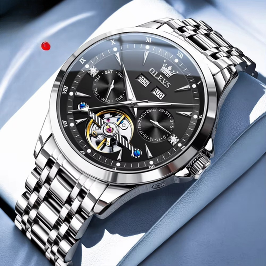 SALE | Edelstahl Automatik Armbanduhr mit Monats und Jahresanzeige "Orologio automatico da uomo no.5191" - PITANI