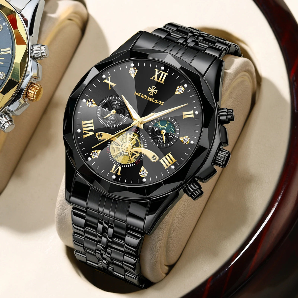 Herren Quarzuhr mit Rauten-Zifferblatt – Quadratische Bicolor-Edelstahluhr/Armbanduhr no. 5316 - PITANI