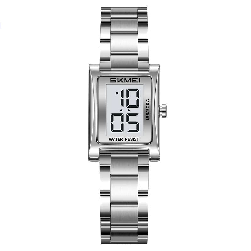 Rechteckige Digitale Edelstahl Armbanduhr "Rettangolare retrò no.3243“ - PITANI