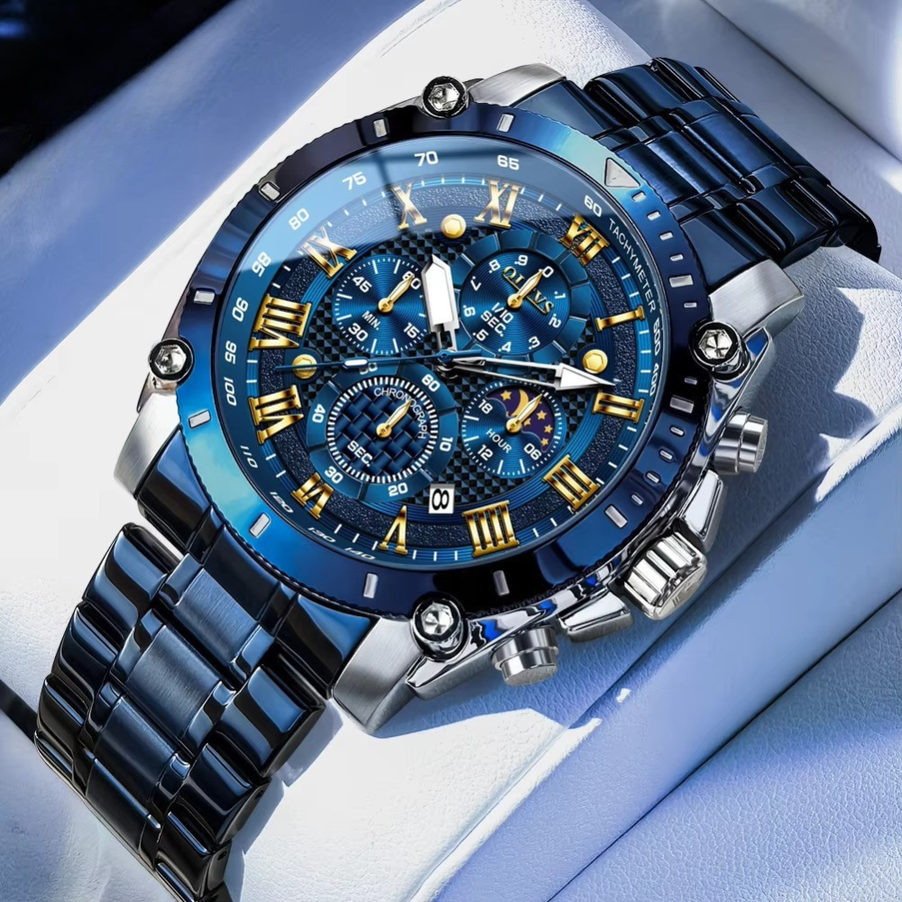 Edelstahl Armbanduhr mit sportlich eleganter Optik "Fasi lunari no.5177" - PITANI