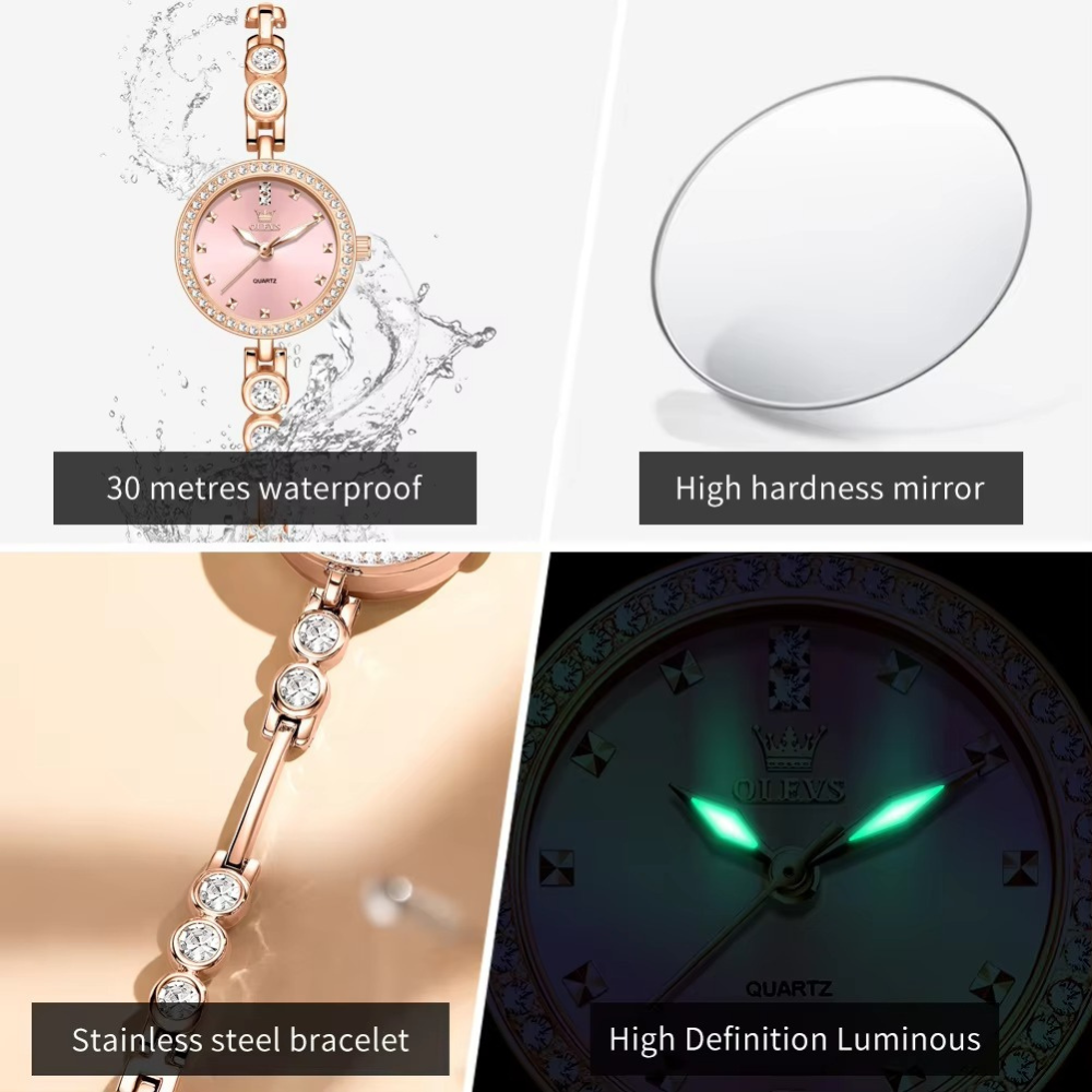 Zirconia besetzte Glitzer Edelstahl Armbanduhr "Orologio elegante da donna no.3218" - PITANI