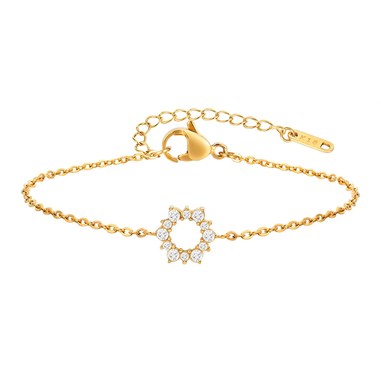 Edelstahl Armband mit Glitzerndem Sonnenblumen Motiv "Bracciali Girasole no.5208" - PITANI