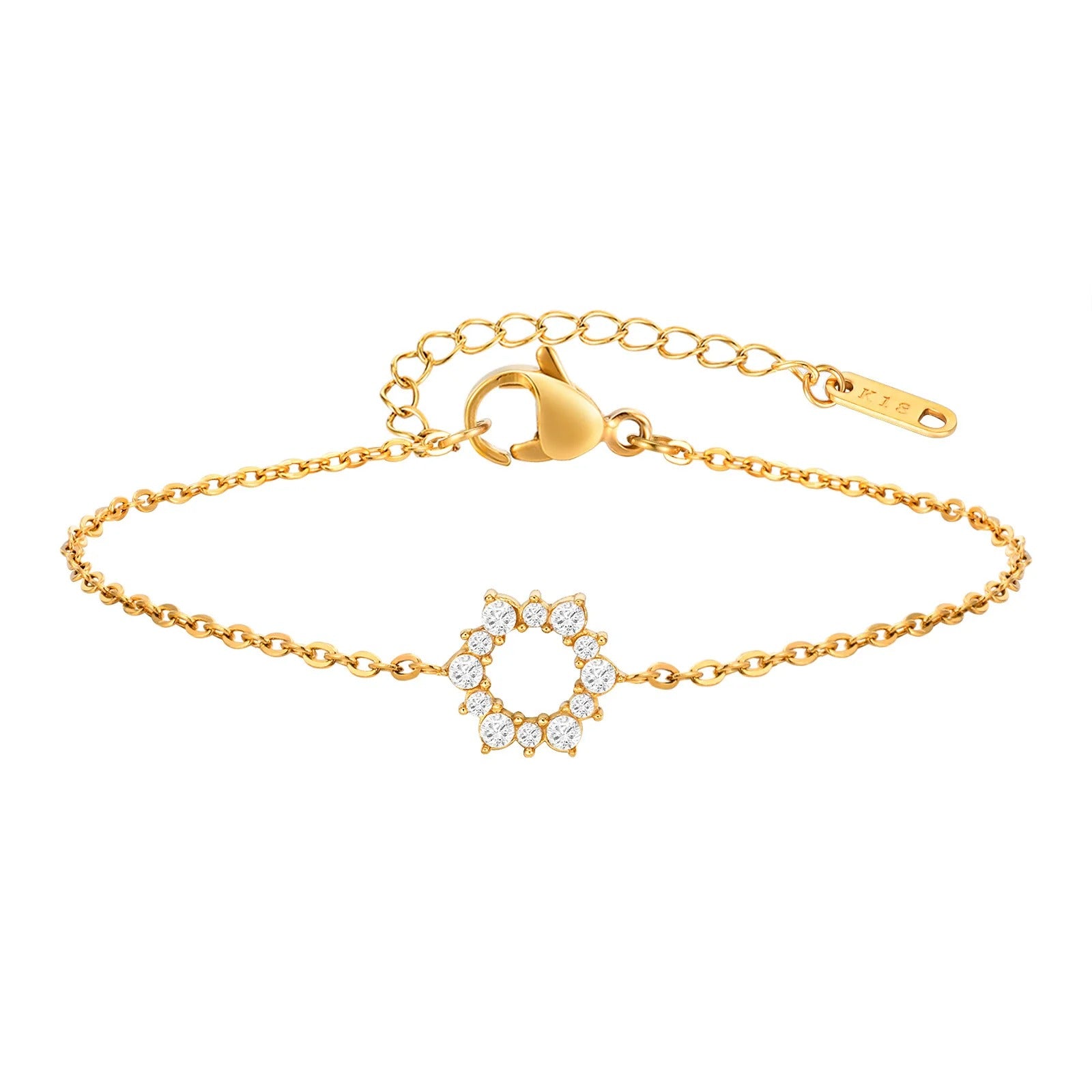 Edelstahl Armband mit Glitzerndem Sonnenblumen Motiv "Bracciali Girasole no.5208" - PITANI