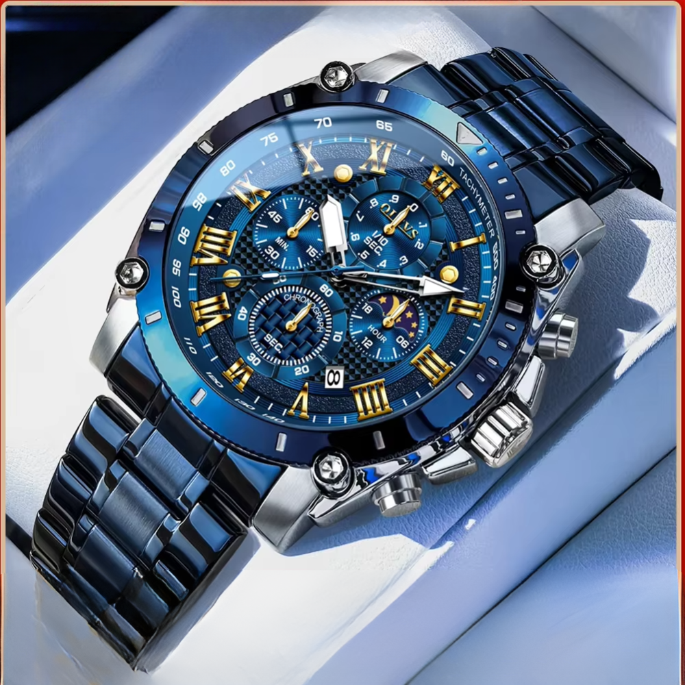 Edelstahl Armbanduhr mit sportlich eleganter Optik "Fasi lunari no.5177" - PITANI