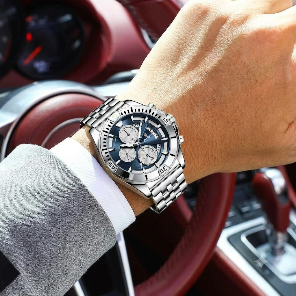 Sportlich-Elegante Herren Quarz-Chronograph Armbanduhr aus Edelstahl – no. 5369 - PITANI