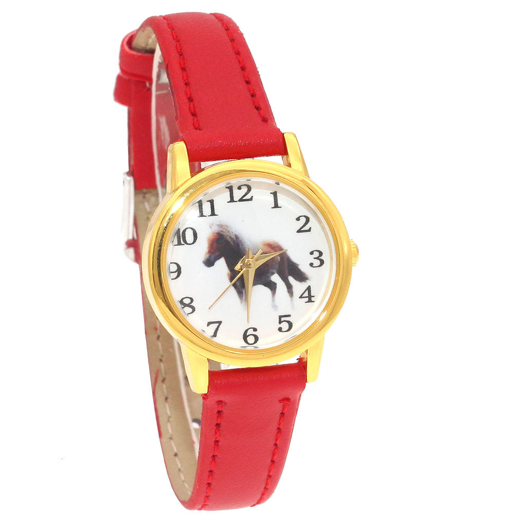 Damenuhr mit Pferdemotiv – Analoge Quarzuhr Armbanduhr no.3298 - PITANI