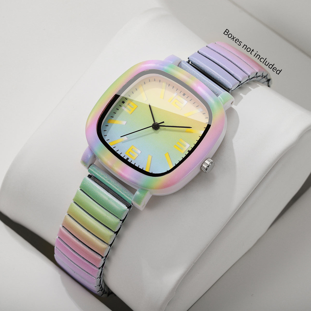 Modische Damen Armbanduhr mit Regenbogen-Farbverlauf – Quadratische Quarzuhr Armbanduhr no.3287 - PITANI
