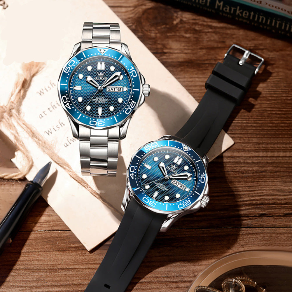 Sportliche Herren-Quarzuhr im Taucheruhren-Design – Wasserdichte Armbanduhr No-5349 - PITANI