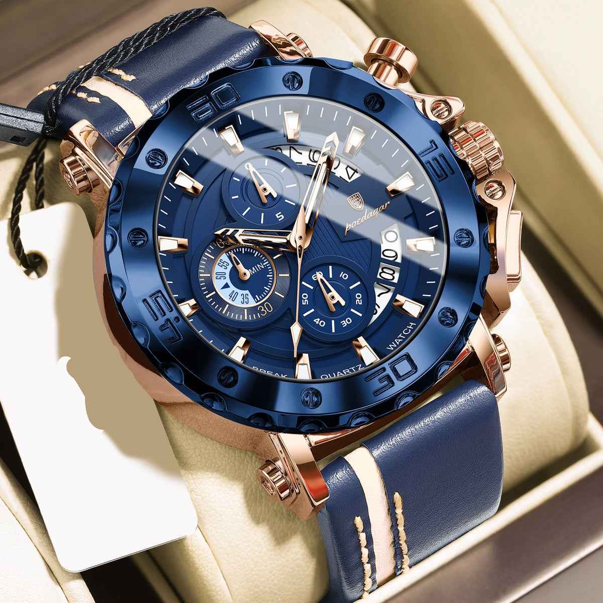 Sportlich-Elegante Herren-Chronograph-Quarz-Uhr – Wasserdichte Armbanduhr – no. 5338 - PITANI