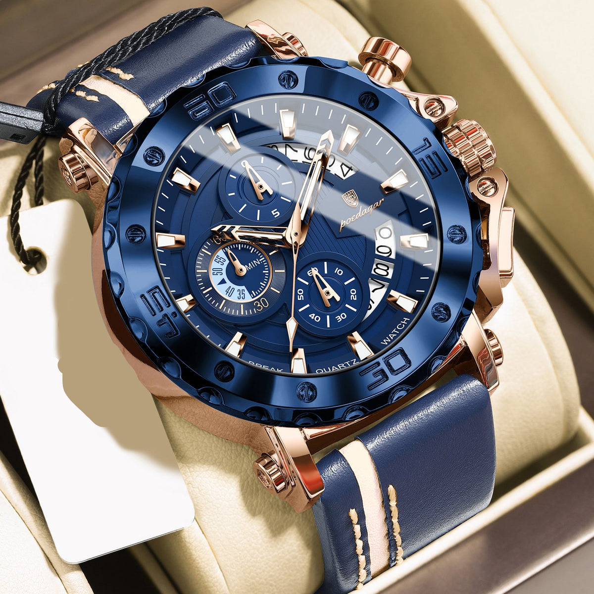 Sportlich-Elegante Herren-Chronograph-Quarz-Uhr – Wasserdichte Armbanduhr – no. 5338 - PITANI